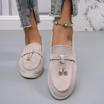 Mocasines de algodón sin cordones para mujer – Zapatos planos informales ligeros para uso diario