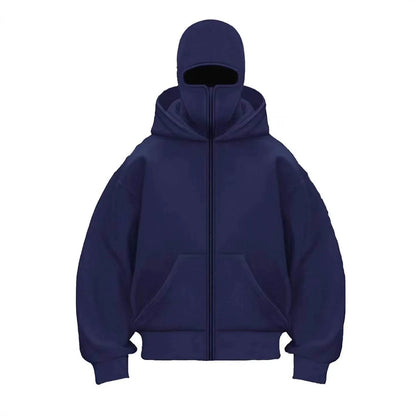 Sudadera con capucha y cremallera de otoño-invierno para hombre – Chaqueta casual cálida de estilo urbano