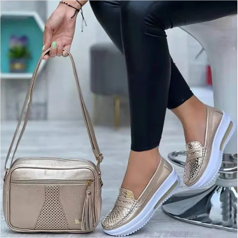 Mocasines de plataforma sin cordones YEAE™ para mujer – Zapatillas deportivas informales ligeras con cuña