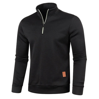 Sudadera con capucha y cremallera de cuello alto para hombre WHWR – Sudadera informal de primavera y otoño