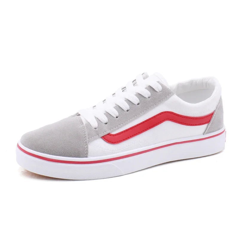 Zapatillas de lona a cuadros para hombre – Zapatos casuales ligeros con cordones