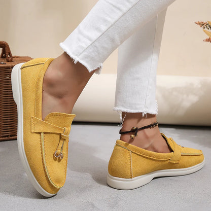 Mocasines de algodón sin cordones para mujer – Zapatos planos informales ligeros para uso diario