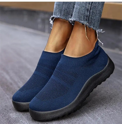 ZJEGA™ 2024 Zapatillas de running transpirables sin cordones para mujer – Calzado deportivo ligero tipo calcetín