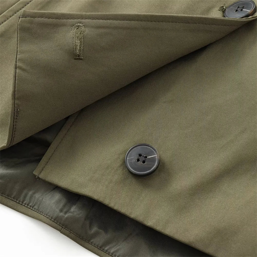 Chaqueta con capucha y solapa EleganceEase™: estilo otoñal atemporal, confianza sin esfuerzo