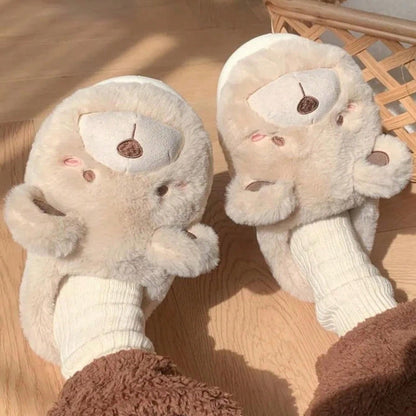 Pantuflas cálidas de invierno BEVERGREEN™ para mujer - Planas suaves de felpa para interiores con suela de EVA