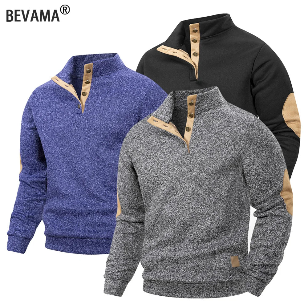 Jersey de cuello alto sin mangas para hombre – Chaleco informal de punto ligero