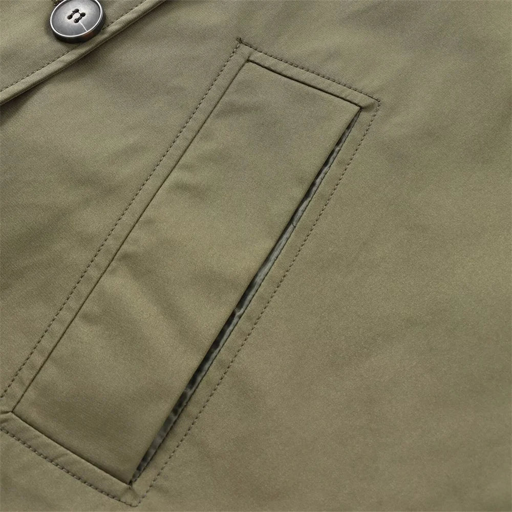 Chaqueta con capucha y solapa EleganceEase™: estilo otoñal atemporal, confianza sin esfuerzo