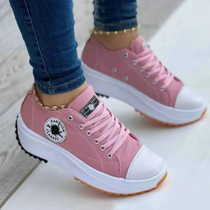 Zapatillas de lona para mujer Loom & Soul 2025 – Zapatos planos clásicos con cordones e informales