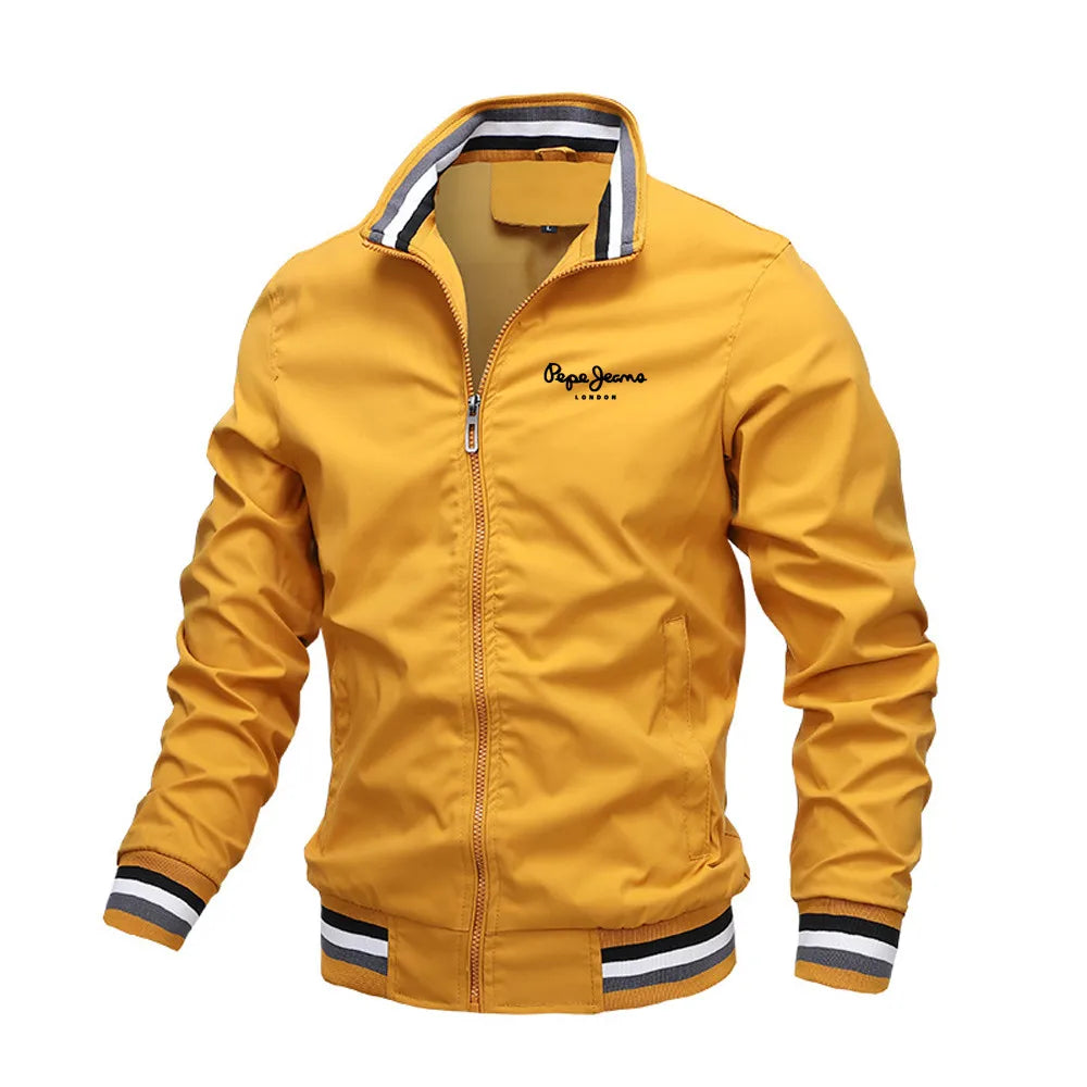 Chaqueta bomber impermeable Loom & Soul para hombre – Abrigo rompevientos con cuello alto
