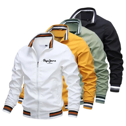 Chaqueta bomber impermeable Loom & Soul para hombre – Abrigo rompevientos con cuello alto