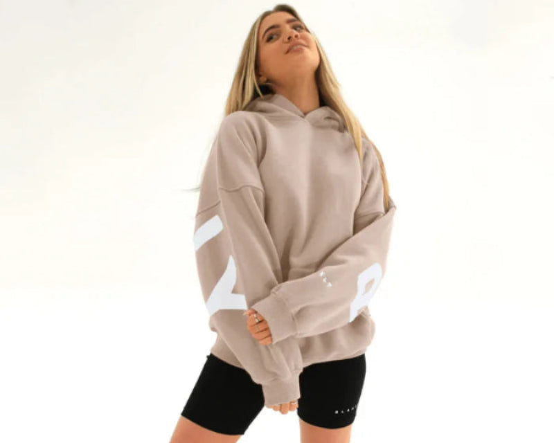 Sudadera con capucha informal estampada para mujer – Suéter de ajuste holgado para otoño e invierno