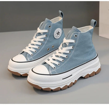 Zapatillas altas de lona para mujer Loom & Soul – Estilo vulcanizado con plataforma