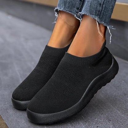 ZJEGA™ 2024 Zapatillas de running transpirables sin cordones para mujer – Calzado deportivo ligero tipo calcetín