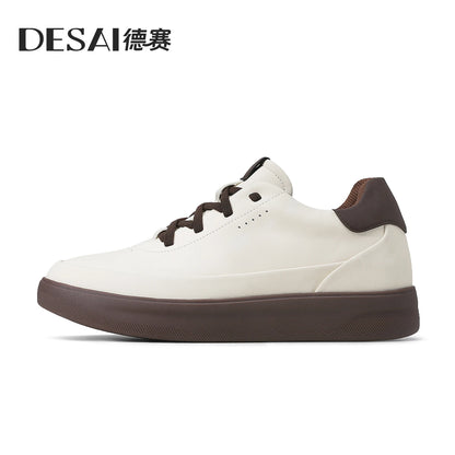 Desai™ DS3097 Zapatos casuales de cuero para hombre – Zapatillas deportivas ligeras y transpirables de suela blanda