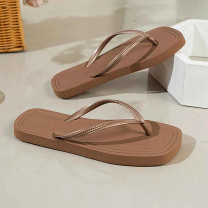 Minimal Square Toe Flip Flops – Lightweight Summer Comfort