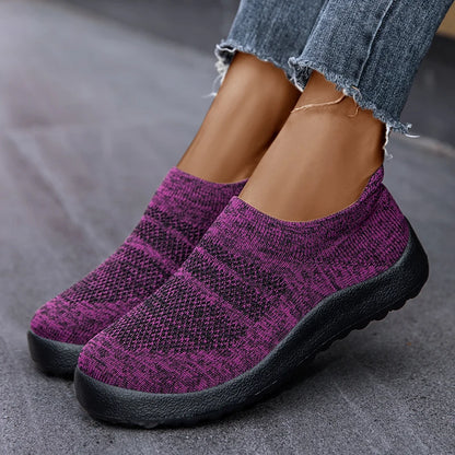 ZJEGA™ 2024 Zapatillas de running transpirables sin cordones para mujer – Calzado deportivo ligero tipo calcetín