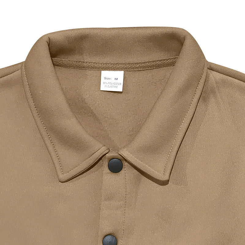 Veste d'hiver en polaire à revers Loom & Soul pour homme – Manteau ajusté à boutonnage simple