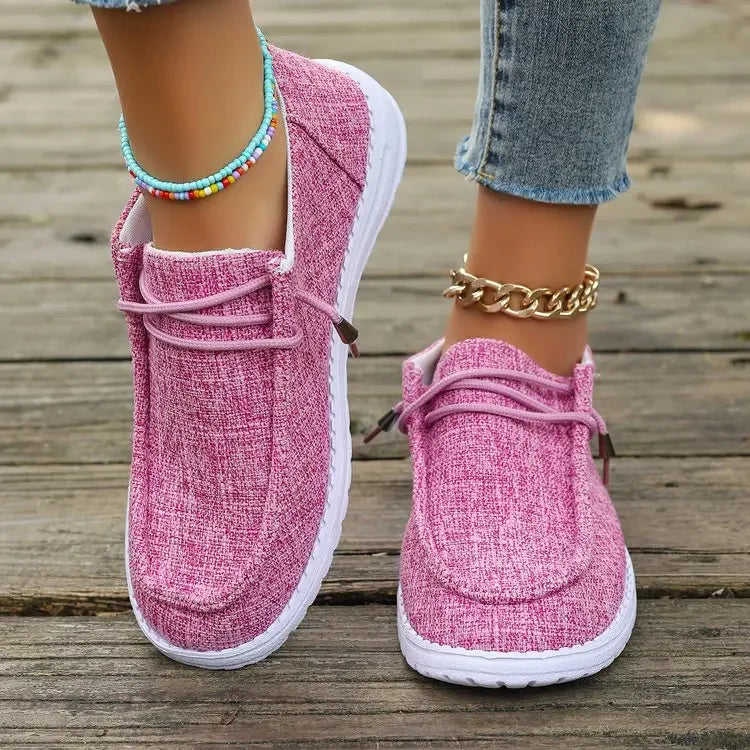 Knut Elgvin™ 2024 Zapatos casuales con cordones para mujer – Zapatillas planas de PU ligeras para el confort diario