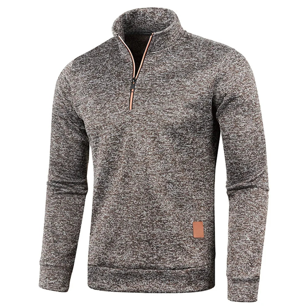 Sudadera con capucha y cremallera de cuello alto para hombre WHWR – Sudadera informal de primavera y otoño