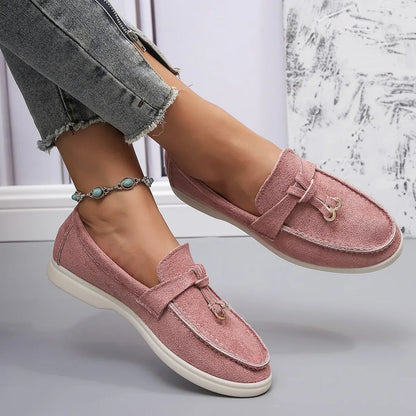 Mocasines de algodón sin cordones para mujer – Zapatos planos informales ligeros para uso diario