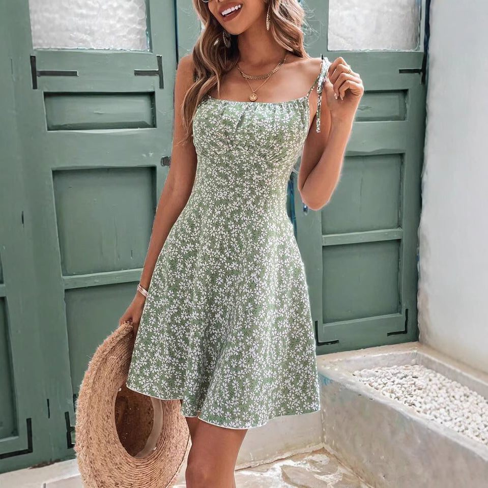 Robe Courte de Plage Sans Manches à Bretelles Fines Florale Loom & Soul™ pour Femme