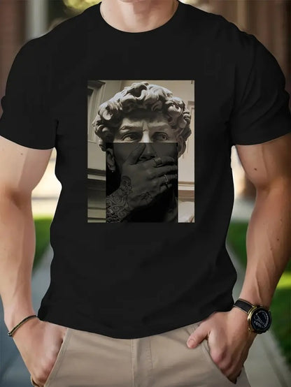 Camiseta retro de algodón para hombre – Manga corta informal de trabajo