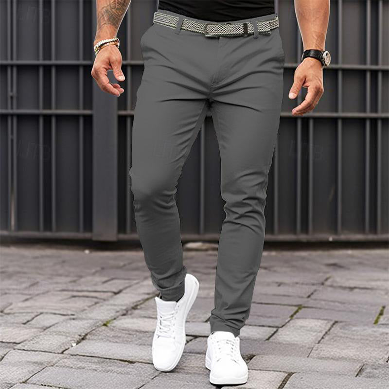 Pantalones de vestir elásticos de corte entallado para hombre