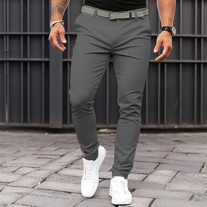 Pantalones de vestir elásticos de corte entallado para hombre