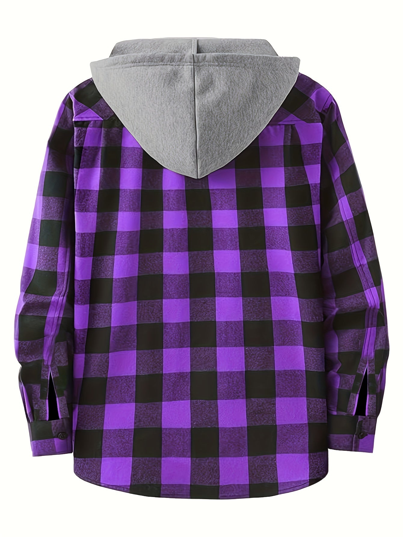 Camisas a cuadros con capucha para hombre, 2 piezas – Conjunto de chaqueta tipo suéter con botones