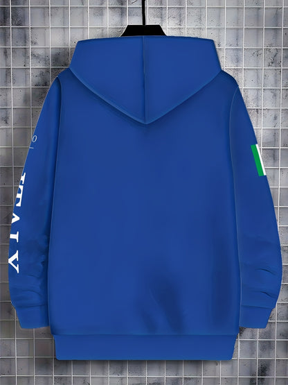 Loom & Soul – Sweat à capuche zippé italien à rayures pour homme – Sweat-shirt léger d'automne