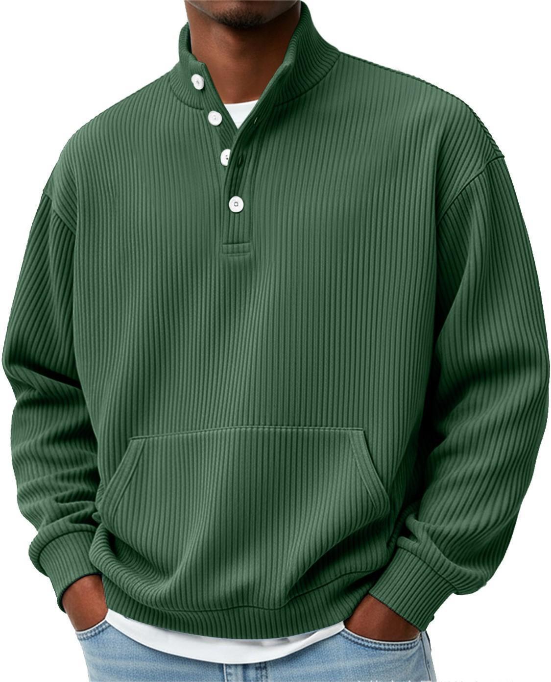 Sudadera de Cuello Alto Lisa para Hombre – Polo Casual de Manga Larga