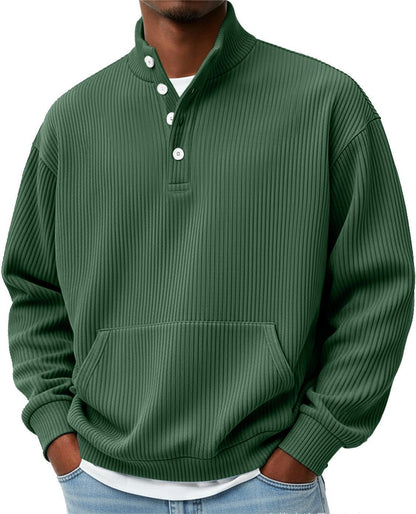 Sudadera de Cuello Alto Lisa para Hombre – Polo Casual de Manga Larga