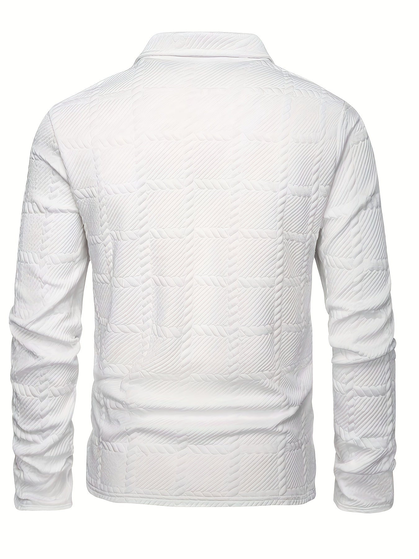 Polo de punto para hombre – Top de manga corta con jacquard geométrico