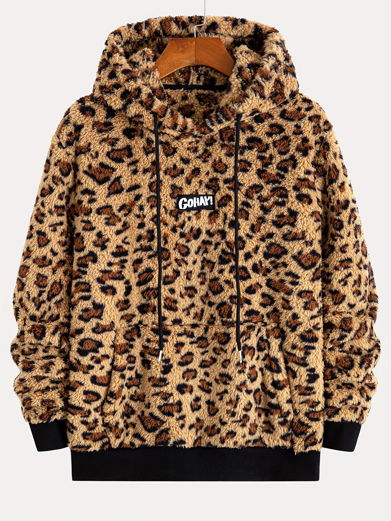 Sweat à Capuche Imprimé Léopard Homme – Sweat-shirt Doux Tendance Streetwear