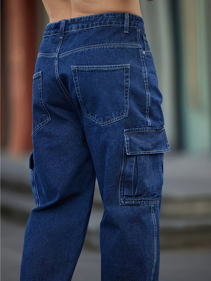 Vaqueros Urban de Pierna Ancha – Vaqueros Multibolsillos Azul Degradado