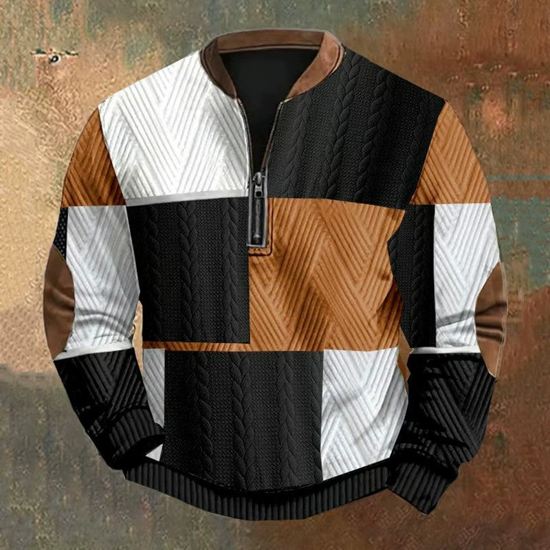 Sudadera con cremallera y estampado digital 3D para hombre - Estilo primavera y otoño