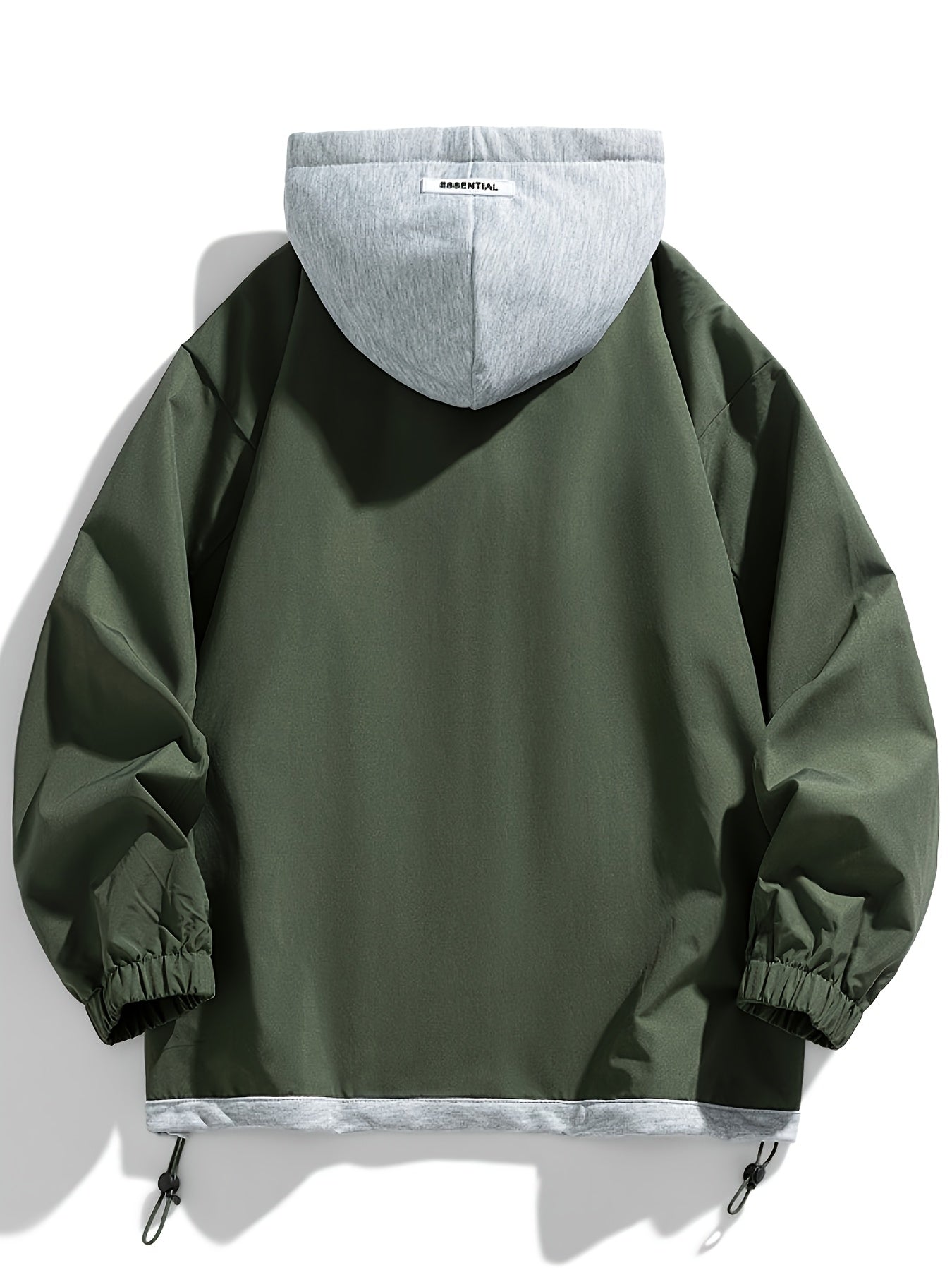 Chaqueta con cremallera y bloques de color para hombre Loom & Soul – Cortavientos ligero con capucha