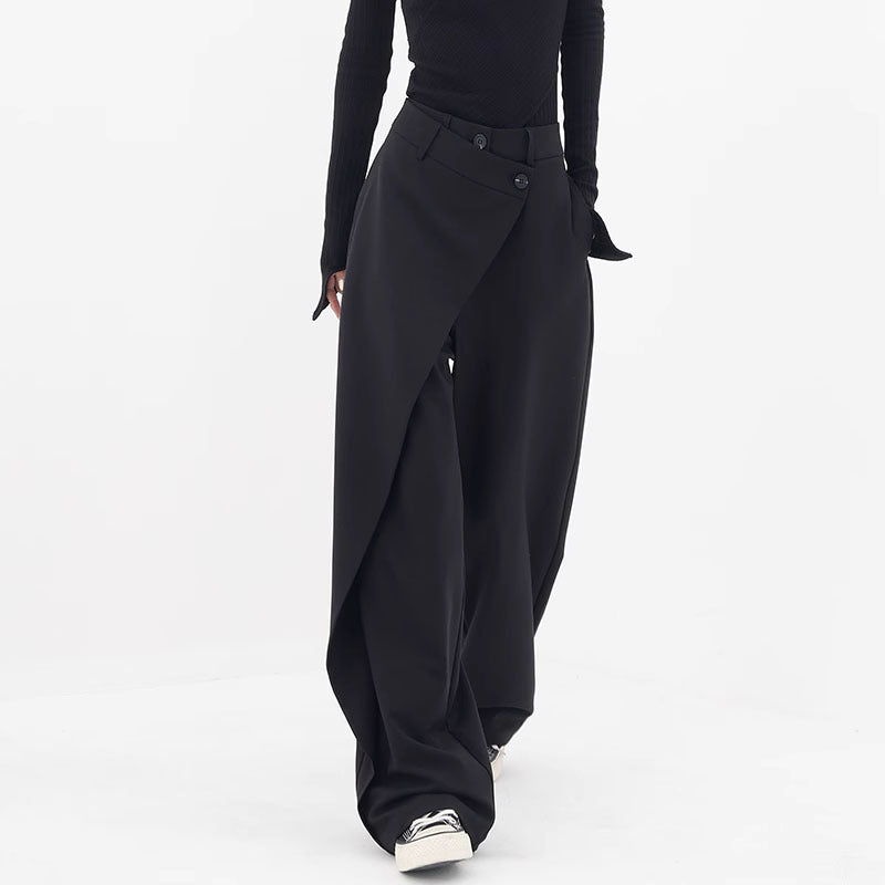 Pantalon large irrégulier Loom & Soul™ – Pantalon ample taille haute pour femme