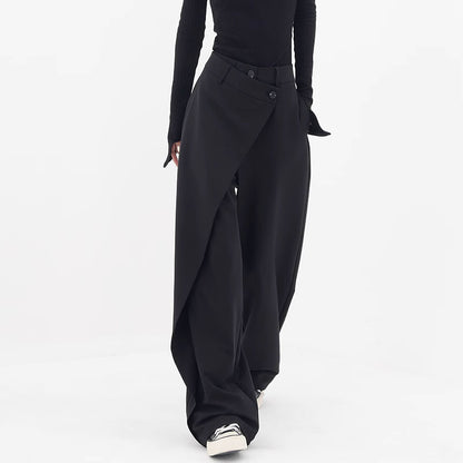 Pantalon large irrégulier Loom & Soul™ – Pantalon ample taille haute pour femme