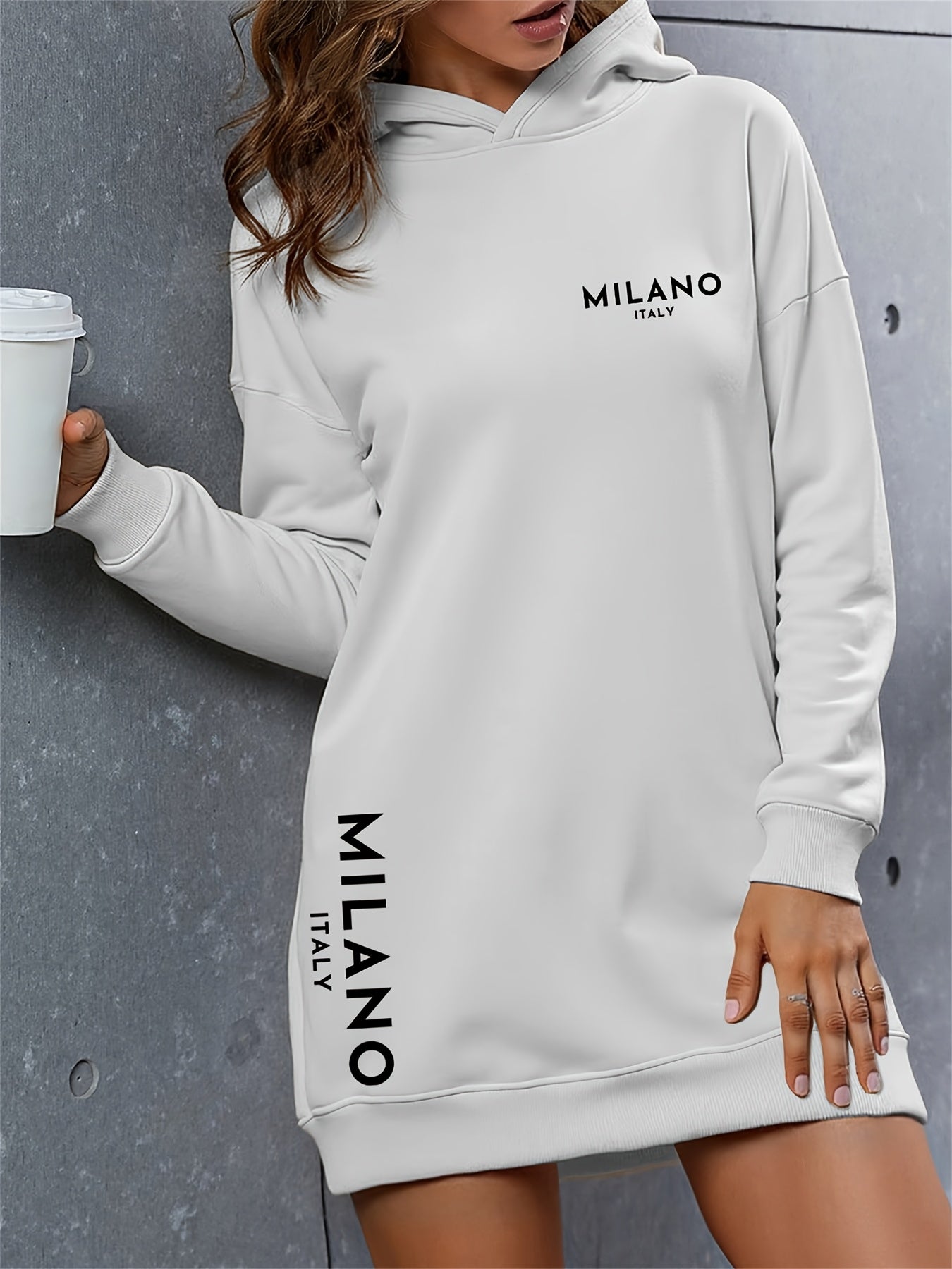Vestido con capucha extragrande “MILANO” para mujer - Suéter largo y cálido