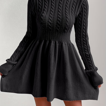 Minivestido entallado de cuello alto – Elegante vestido corto con corte A para eventos