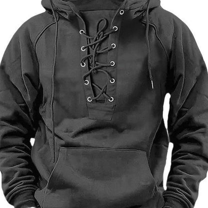 Pull à capuche surdimensionné pour homme – En molleton épais avec poche, grandes tailles