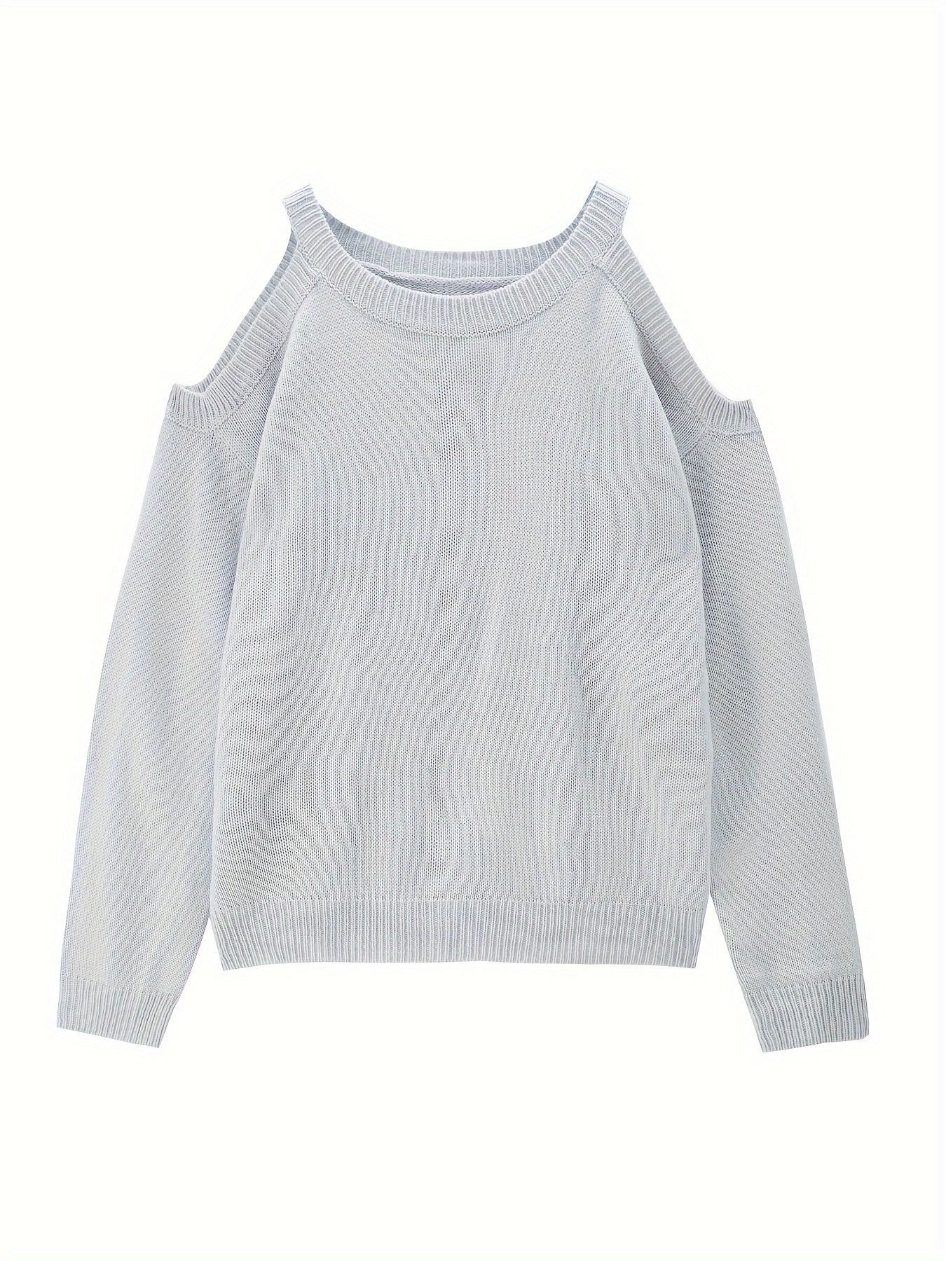 Suéter de punto suave para otoño/invierno con cuello redondo elegante para mujer