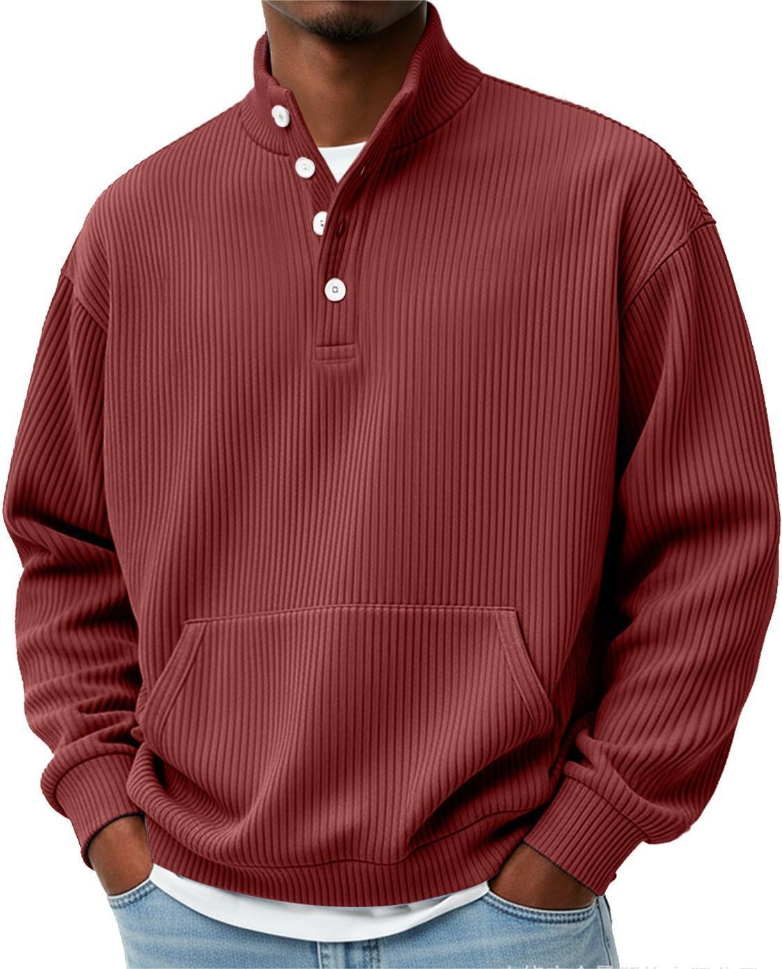 Sudadera de Cuello Alto Lisa para Hombre – Polo Casual de Manga Larga
