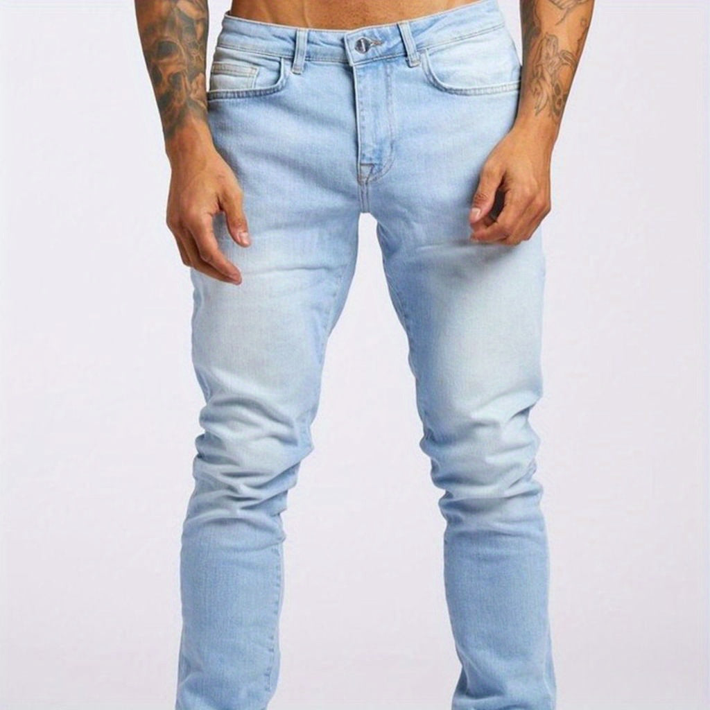 Vaqueros elásticos ajustados grises para hombre – Vaqueros transpirables y modernos para todas las estaciones