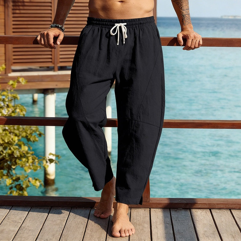 Men’s Linen Harem Pants – Relaxed Summer Streetwear Fit