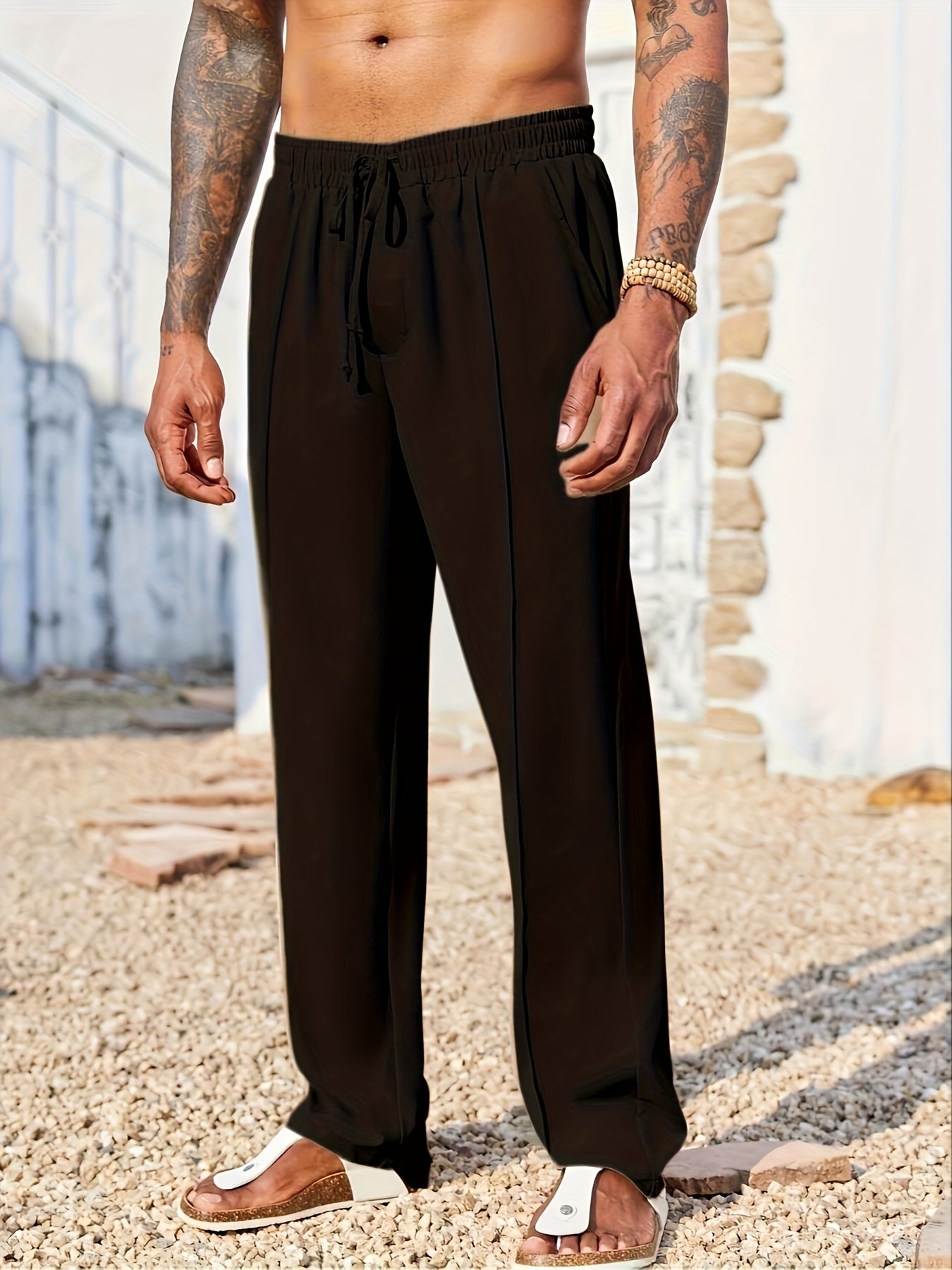 Pantalones casuales de pana para hombre – Corte recto ajustado, antiarrugas