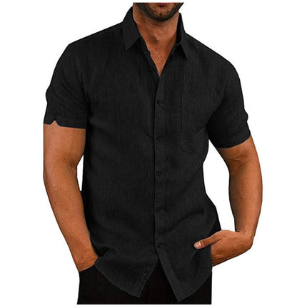 Men’s Casual Button Shirt – Relaxed Fit Drop Shoulder Top