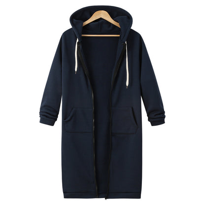 Chaqueta polar con capucha para mujer Loom & Soul – Abrigo largo con cremallera y forro suave, ropa de abrigo casual y cálida