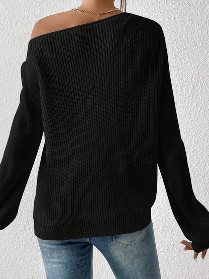 Suéter asimétrico para mujer: jersey elegante para primavera/otoño